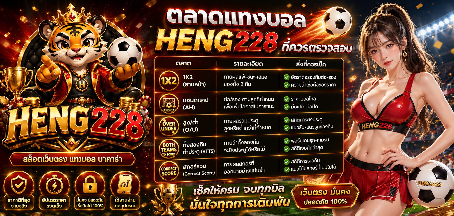 ตลาดแทงบอล HENG228 ที่ควรตรวจสอบ